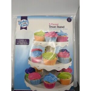 Baked With Love 3-TIERED TREAT STAND Cupcakes Cookies Decorating ** NEW **